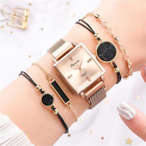 Simple atmosphere leisure watch + bracelet 4 pieces