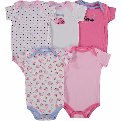Baby Girls 5 Pack Bodysuits