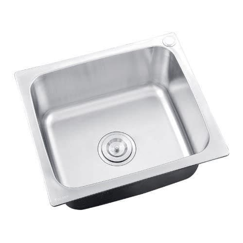 1 Inches & Half Single  Kitchen Bowl Sink - Stainless Steel & Waste Drainer