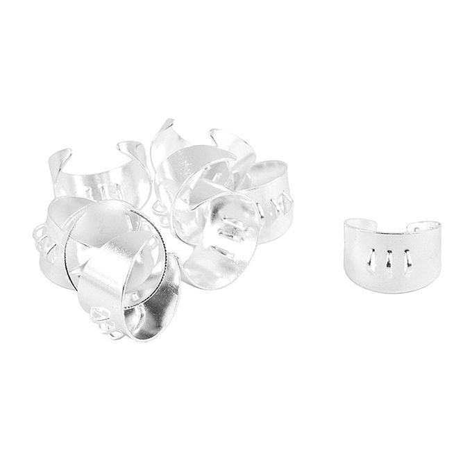10pcs Adjustable 3 Loops Blank Rings Base Settings Silver White