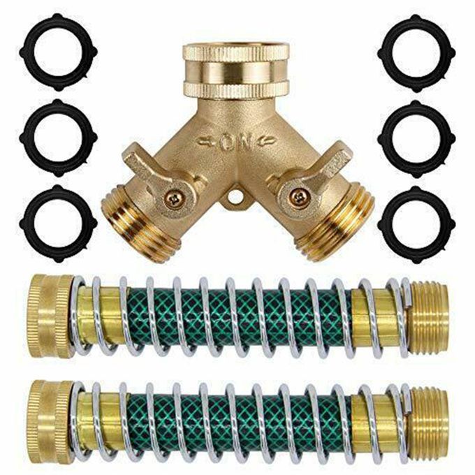 3/4'' Brass 2-Way Hose Splitter Garden Hose Connector +
