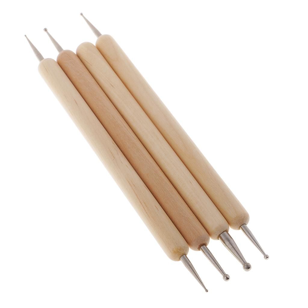 4x Wooden Nail Art Design Painting Dotting Pen Tool For