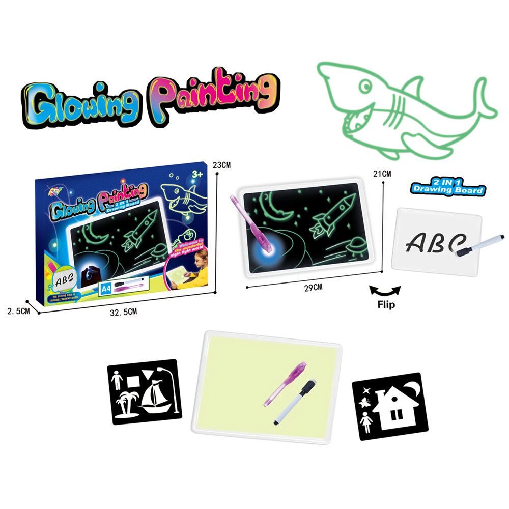A4 Draw With Light In Darkness Children's Luminous Drawing Board Sketchpad