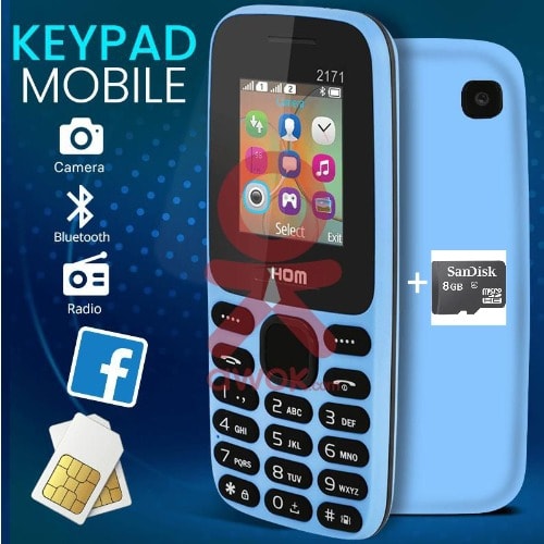2173 - 1.77" - Dual Sim Mobile Phone- 1500mAh -Blue)