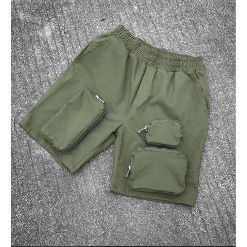 Cargo Shorts With Zipper OLIVE Green