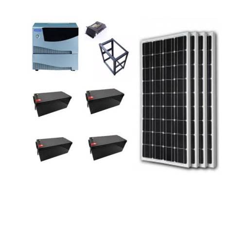 4kva 48v Solar Set With 4 Of 100amps Batteries, 4 Of 150watts Panels, Controller And Rack