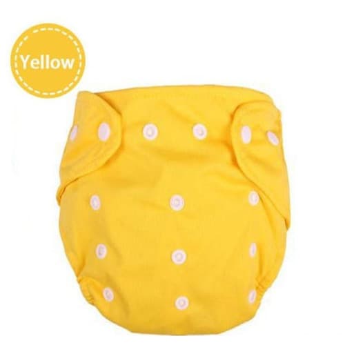 Baby Reusable Wear On Pampers Adjustable Diapers - Yellow