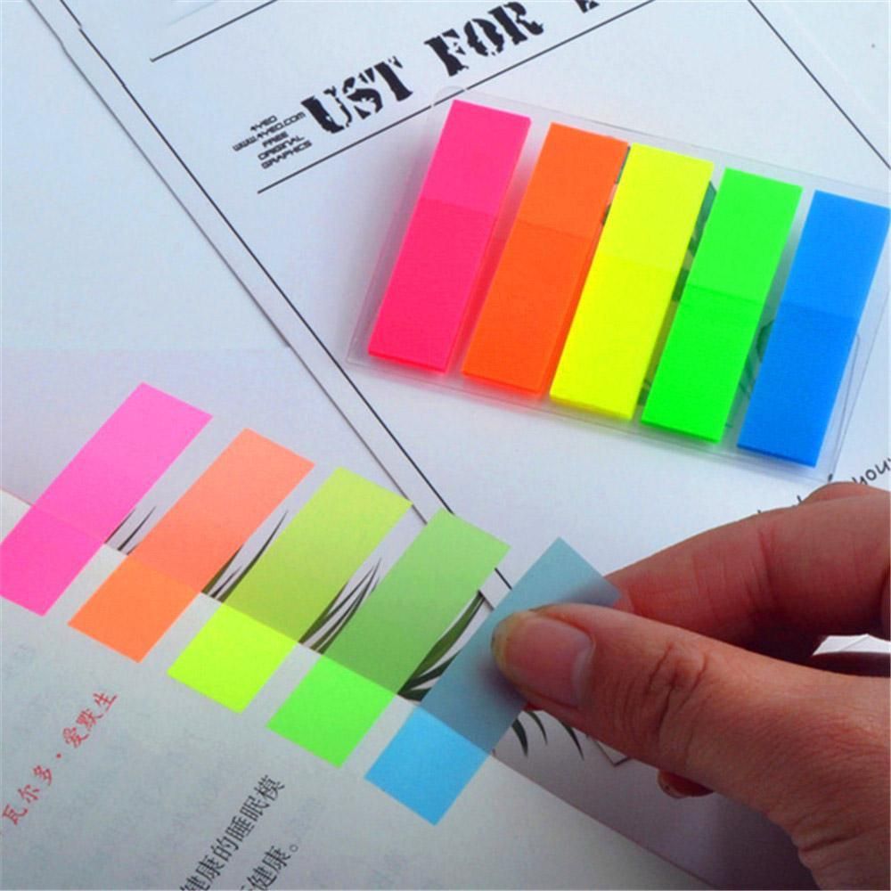 100 Sheets Transparent Sticky Note Pads Multicolor