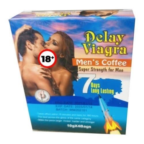 Delay Viagra Men's Coffee - 7 Days Super Strength & Long Lasting- 10 - 4 Bags