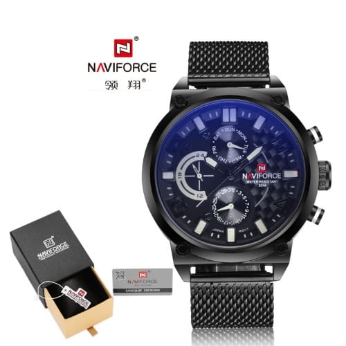Men's Bracelet Waterproof Wristwatch - Black