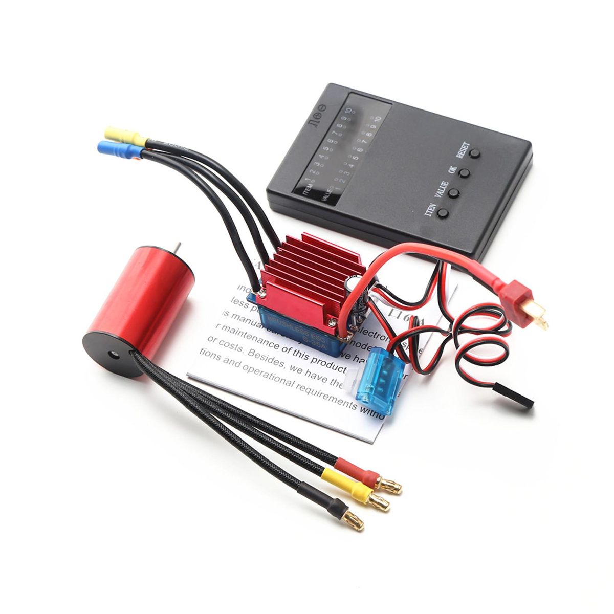 S2845 3700KV Brushless Motor Waterproof Motor 35A ESC Programming Card Replacement for Trx4 HSP 1/12 Remote Control Car