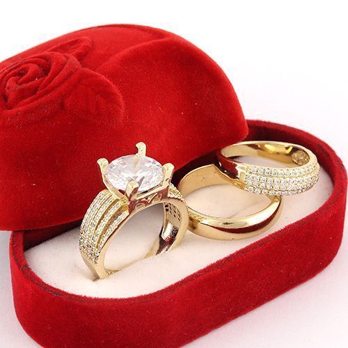 Indiana Gold Wedding Ring Set