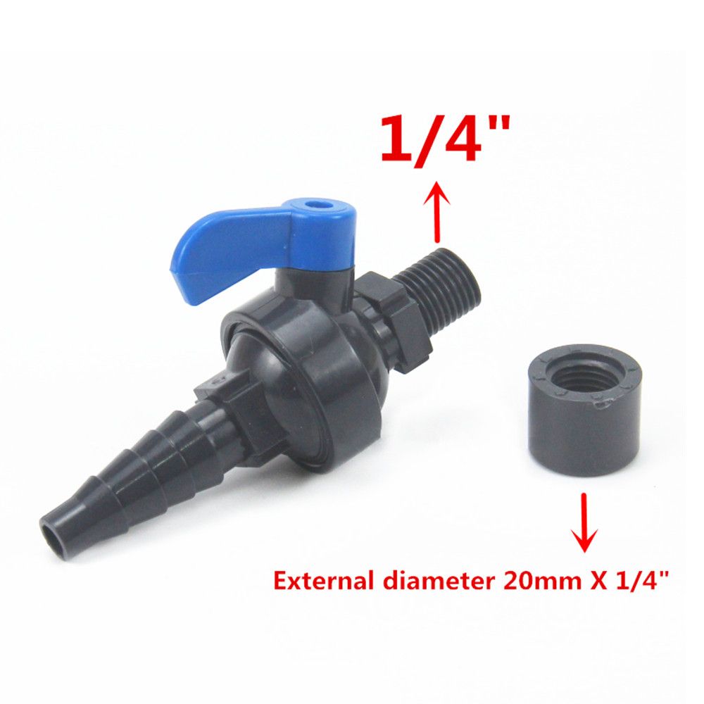 1/4" UPVC Sampling Valve Pagoda Joint Hose Aquarium Irrigation Industrial Water Treatment Laboratory Water Intake Valve