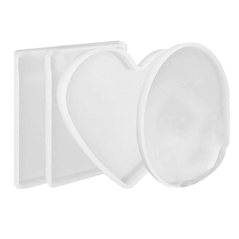 Resin Molds Epoxy Silicone Molds Concrete Plaster Craft Tray Art Decorative for Jewelry, Soap, Candle Holder 4 Pack