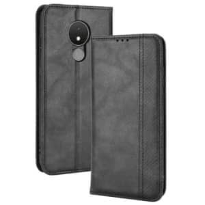 Leather Flip Cover Case For Nokia C21 Black