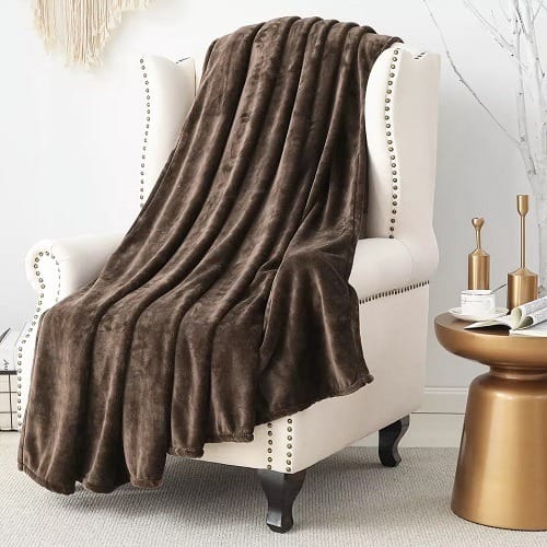 Flannel Fleece Blanket/comforter - Brown
