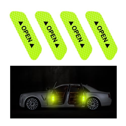Car Door Open Warning Reflective Stickers - Green - 4pcs