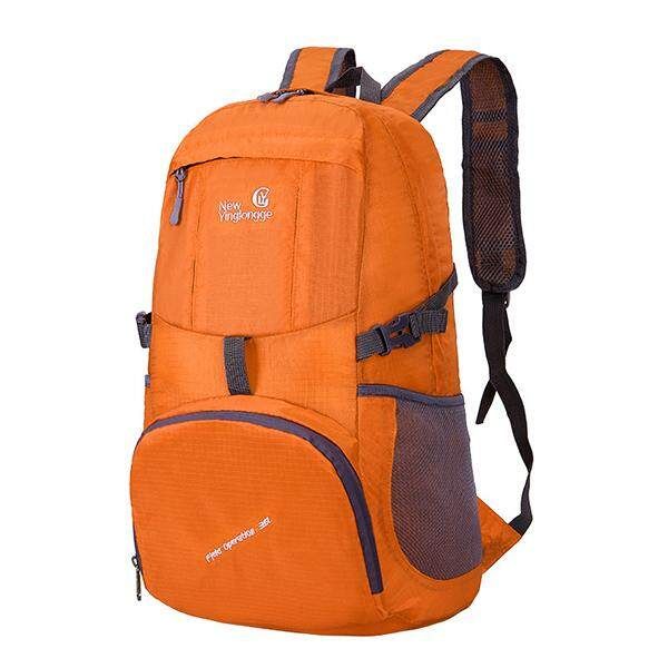 Nylon Casual Light Weight Folding Waterproof Shoulder Bag Backpack Orange