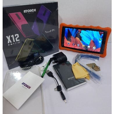 Atouch X12 Kids Learning Tablet,128gb Dual Sim Android 6.1 Quad-core,wifi- Orange Silicon