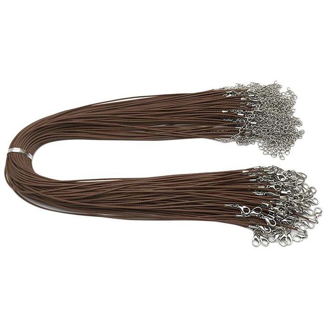 100Pcs Colored Waxed Cotton  Thread For Jewelry Making Light Coffee