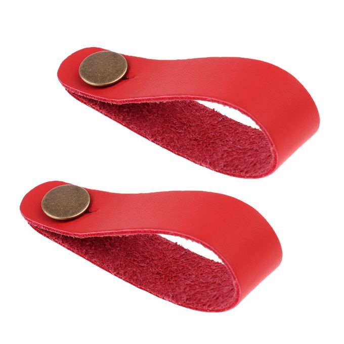 2x Adjustable Microfiber Leather Headstock Strap Tie For Acoustic Red