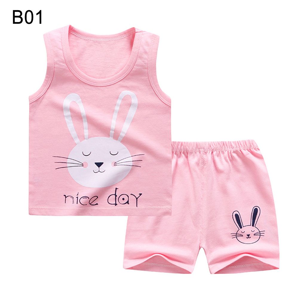 Cartoon Bear Monkey Kids Breathable Cotton O Neck-B01*