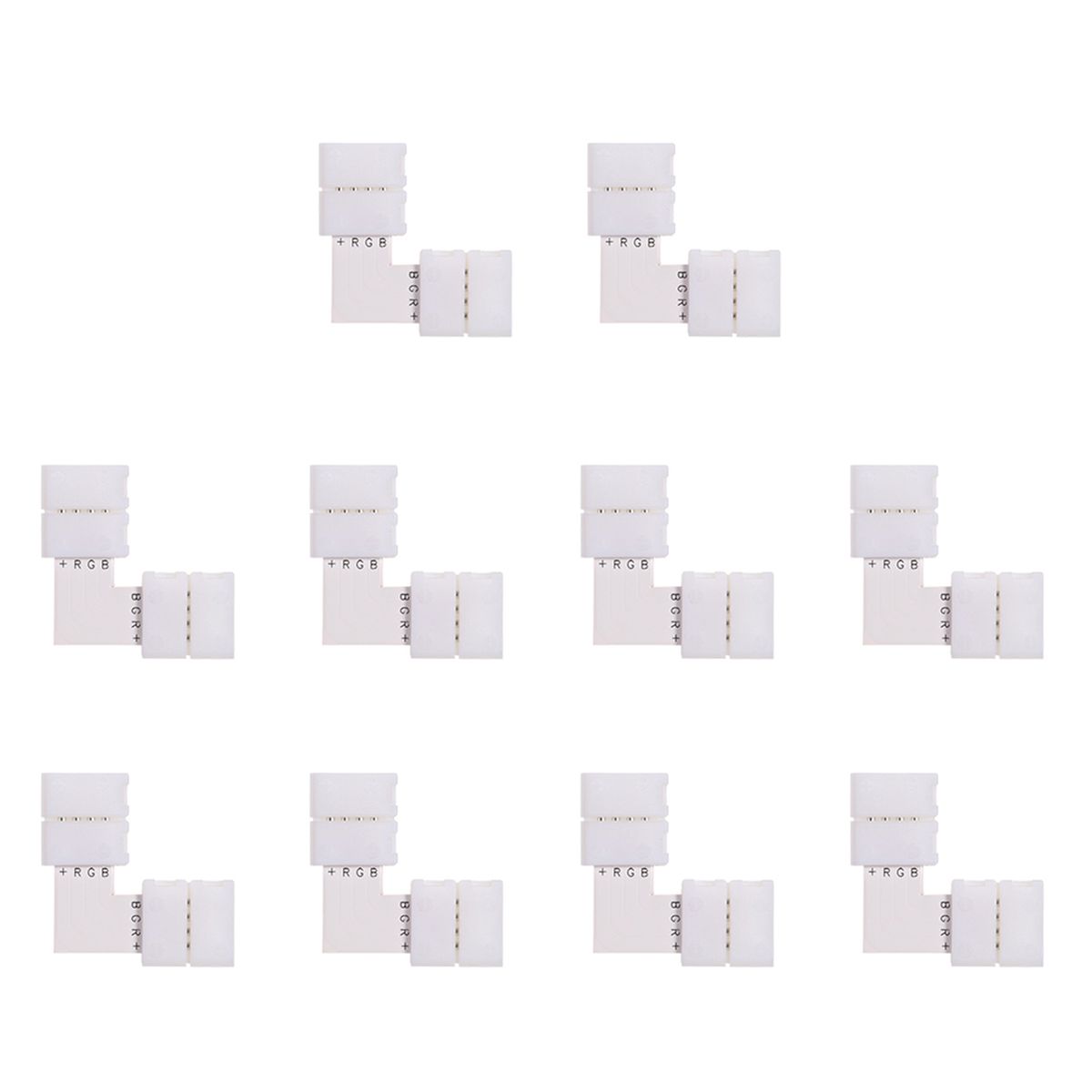 L Shape 4 Pins RGB LED Strip Connector Quick Splitter 10