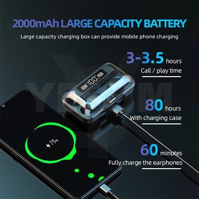 New F9 Wireless Bluetooth Fingerprint Control Noise Canceling Bluetooth Headphones