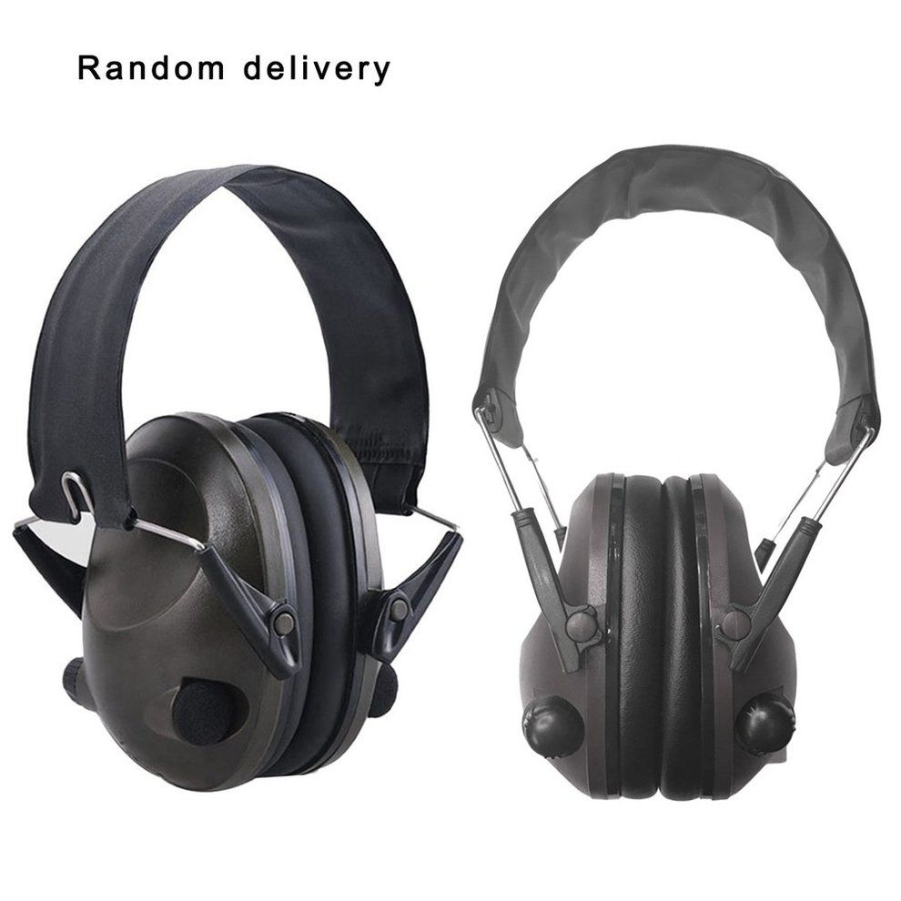 Home-Foldable Anti-Noise Tactical Shooting Headset Soft Padded Electronic Earmuff Black