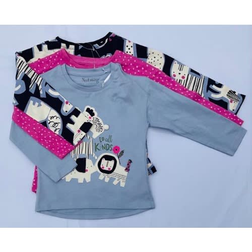3pcs Animal Farm Girls Longsleeve Tops