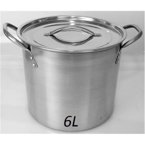 Stainless Steel Stock Pot With Lid - 16L - Silver