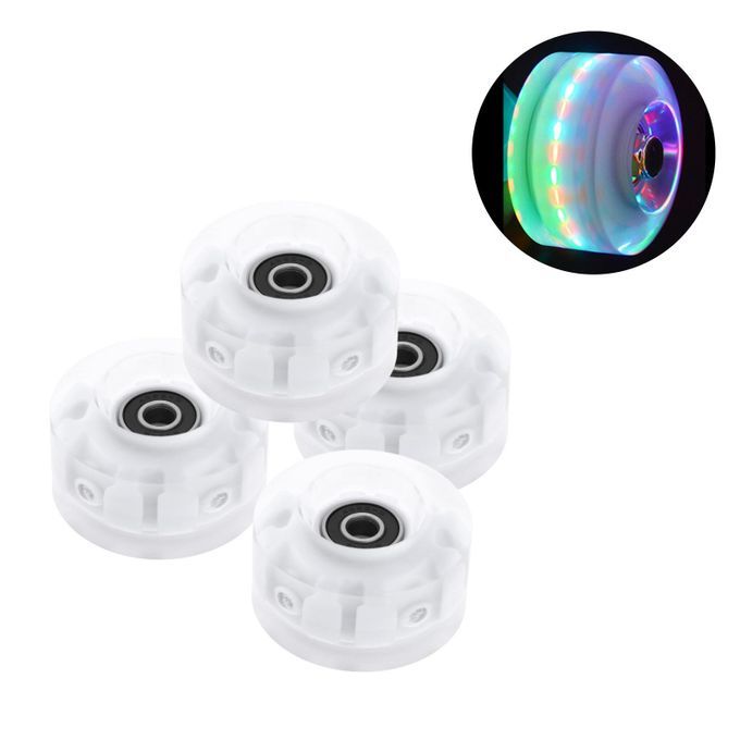 4Pack Quad Roller Skate Wheels With Bearings For Double Row RGB