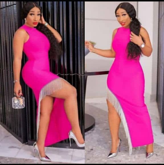 Classy Pink Wide Slit Gown