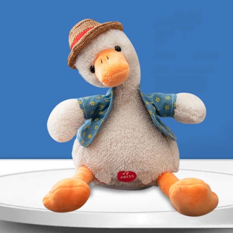 Repeat Duck Tricky Duck Learn Talking Singing Plush Duck Toy Style:Battery Powered