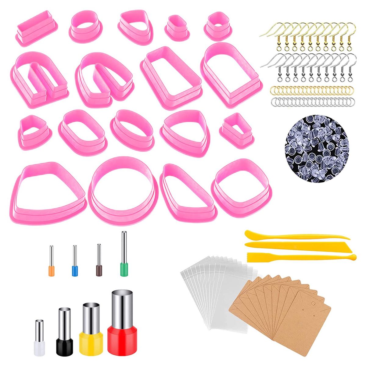 Plastic Polymer Clay Cutters Jump Rings Craft Handmade Clay Pink