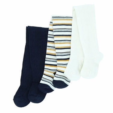 Navy Design Tights - Pack Of 3