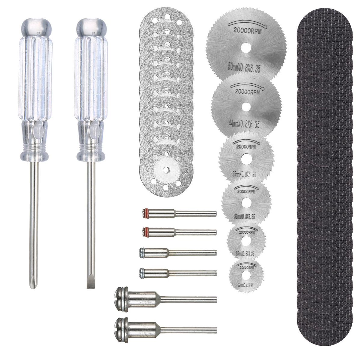 45pcs Mini Circular Saw Blade Cutting Disc Set Grinding Wheel Disc Cut-Off Wheels Cutting Discs for Rotary Tool with Transparent Storage Case Electric Grinding Accessories for Cutting Grooving Trimming