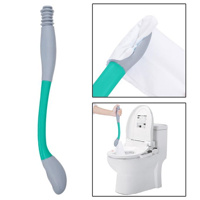 Bottom Toileting  Tool Comfort Tissue Grip Helper Self Grey Blue