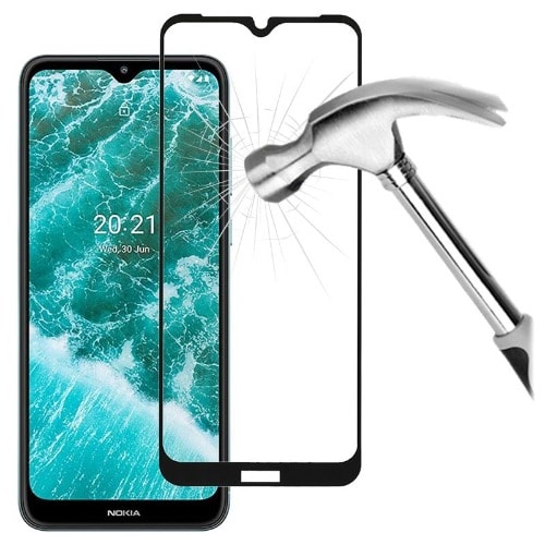 Full Cover Tempered Glass Screen Protector For Nokia C30- Black