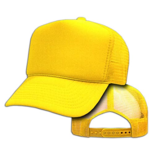 Women Plain Yellow Baseball Face Cap With Net Back