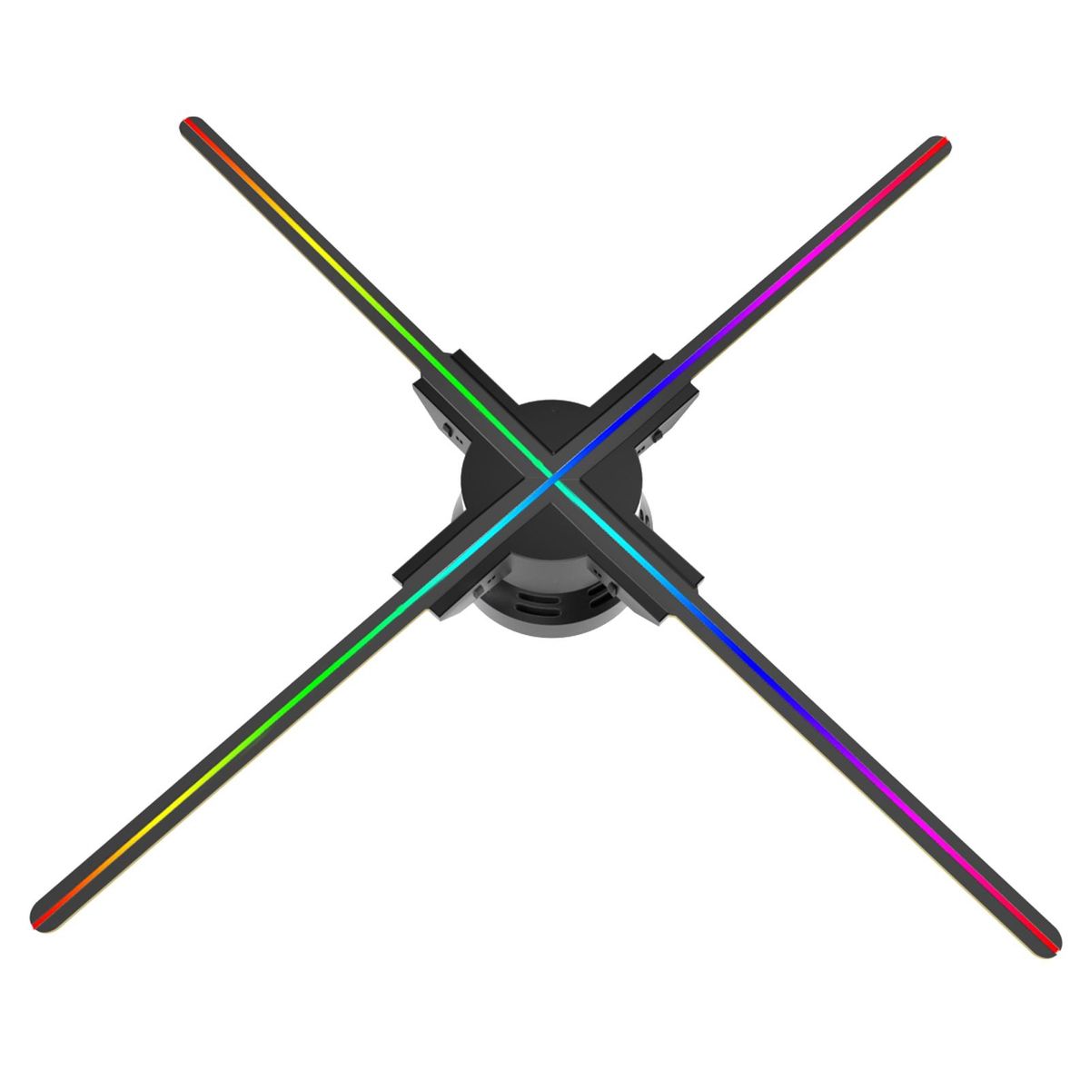 F52 3D Hologram Projector Advertising Display Fan Wall-mounted Player 3D Naked Eye 2K HD LED Photo Video Fan with 624pcs LED Light Beads Remote Control Sign Real-time Screen Display for Business Shop Store Bars Exhibition Entertainment Holiday Events