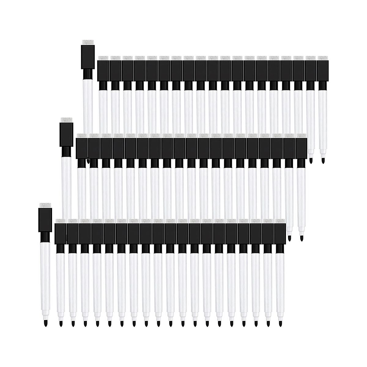 Magnetic Dry Erase Markers Whiteboard Erase Marker with Erasers Cap for School and Office 60 Pieces