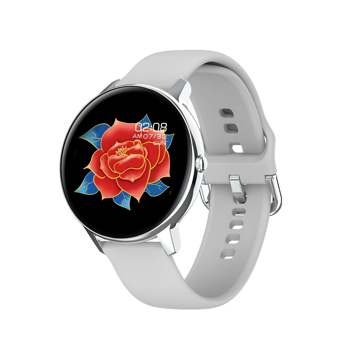 Smart Watch, IP68 Waterproof, Support Temperature/Heart Rate/Blood Pressure/Sleep  Monitoring(Silver)