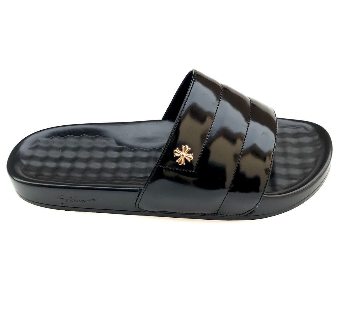 (Unisex )Trendy Summer Slide Slippers/Wet-looks- Black
