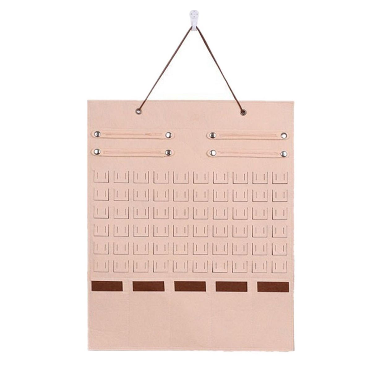 Jewelry Hanging Pouch Suspension Type Jewelry Storage Bag Camel