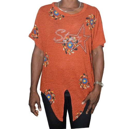 Mama Short Sleeve Ladies Top - Multi Color