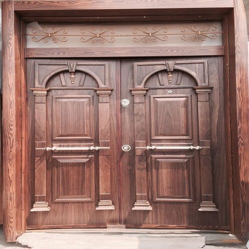 External Security Wooden Double Door 2.4" X 1.8"