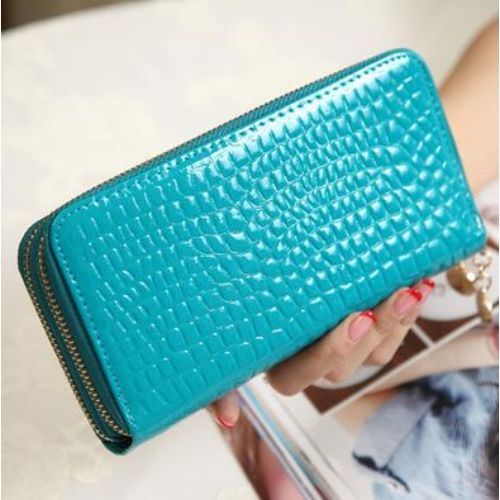 Ladies  Elegant PU Leather Purse Double Zipper Wallet