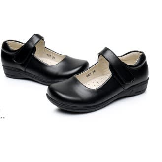 Older Girls Leather School Shoes - Black