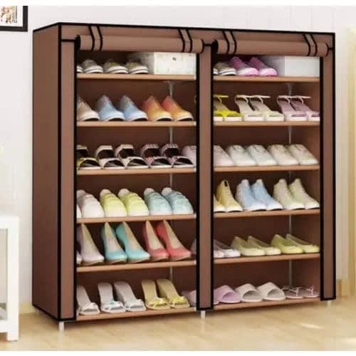 Double Column Shoe Rack - 12 Layer